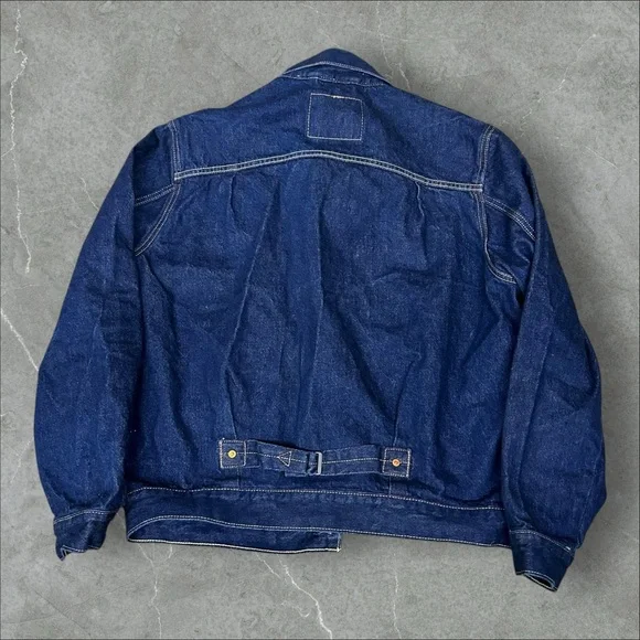 Levi’s Premium Denim Jacket Mens Medium Dark Blue Selvedge Type 1 Buckleback LVC